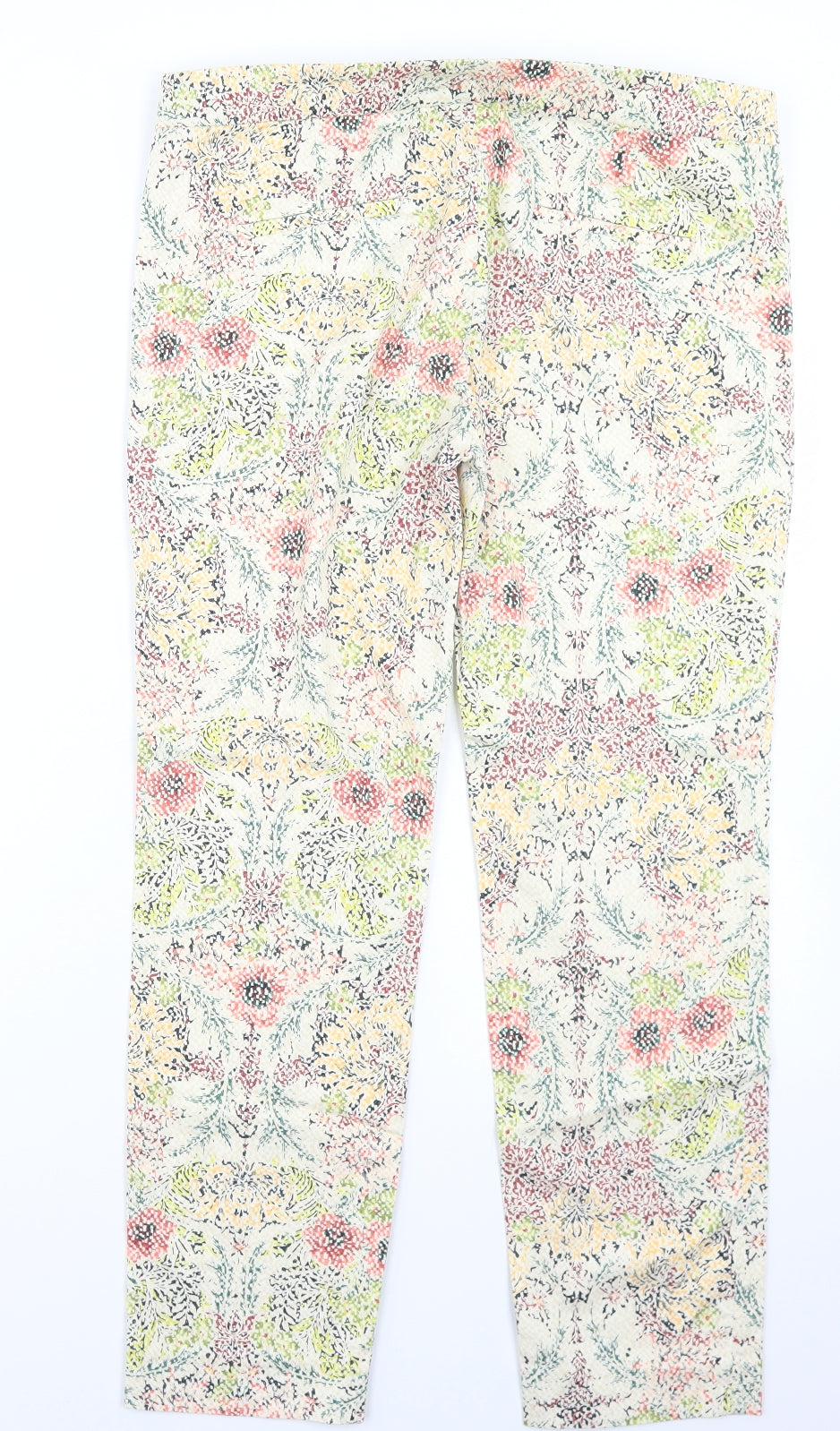 Zara Womens Multicoloured Floral Polyester Dress Pants Trousers Size 34 in L27 in Regular Hook & Eye