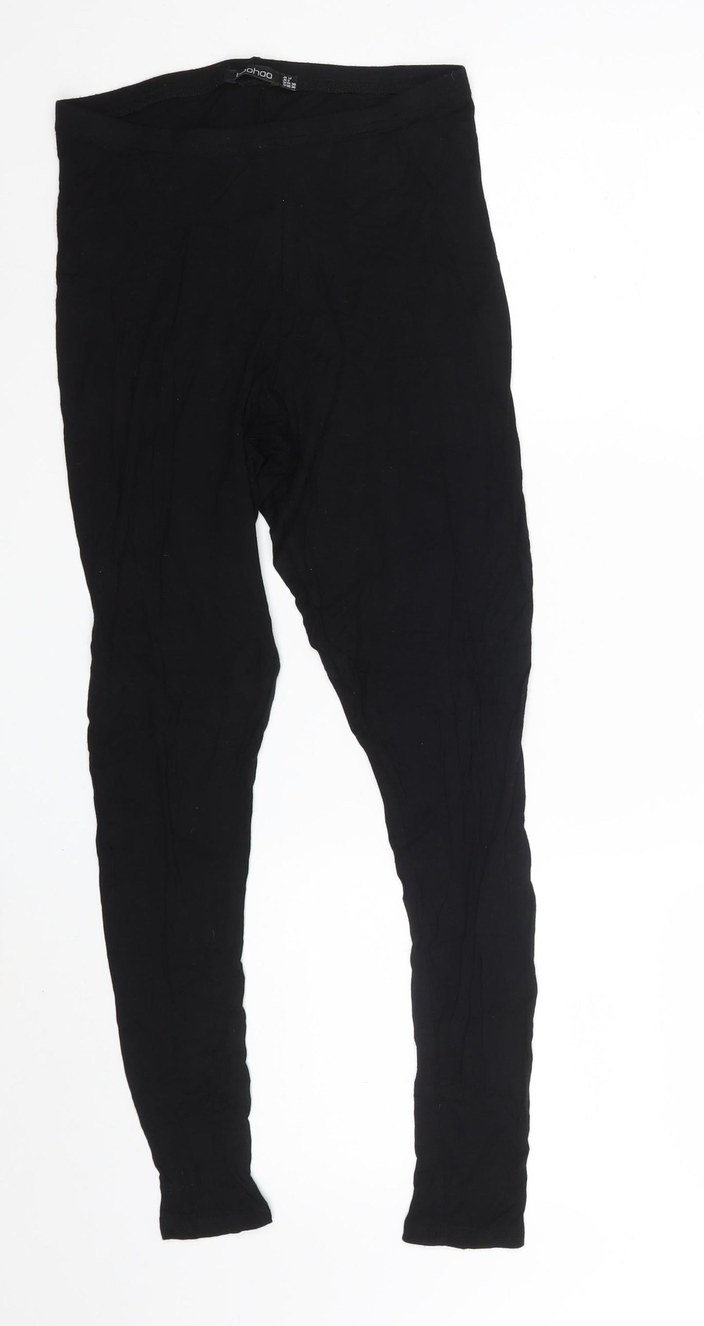 Boohoo Womens Black  Viscose Jegging Leggings Size 10 L25 in