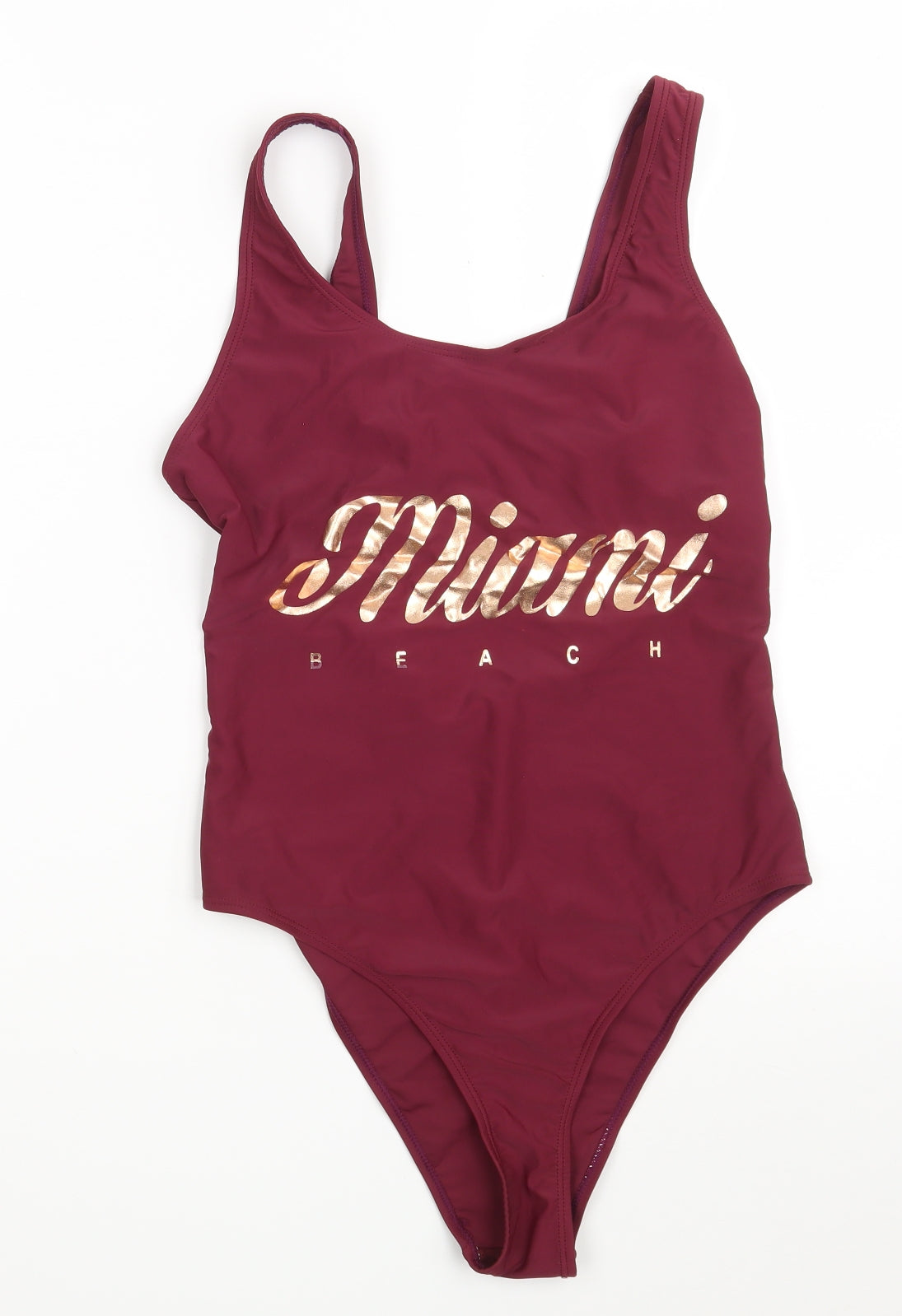 Primark Womens Red  Polyamide Bodysuit One-Piece Size 12   - Miami Beach