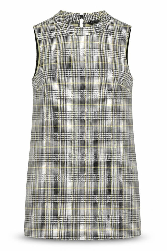 Dorothy Perkins Womens Grey Check Polyester Basic Blouse Size 14 Round Neck