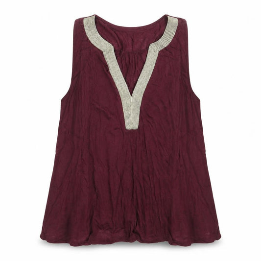 H&M Womens Purple  Lyocell Basic Blouse Size M V-Neck