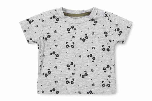Matalan Boys Grey Geometric Cotton Basic T-Shirt Size 0-3 Months Crew Neck Pullover