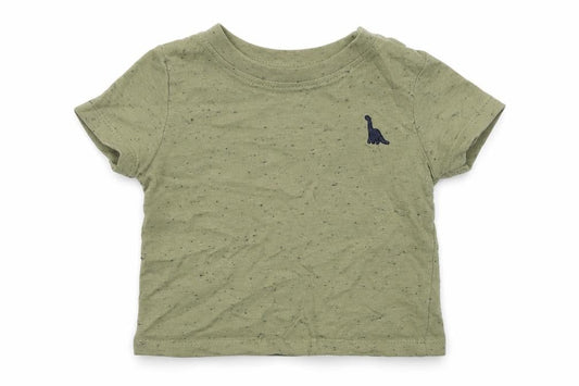 Peacocks Boys Green  Cotton Basic T-Shirt Size 0-3 Months Crew Neck Button