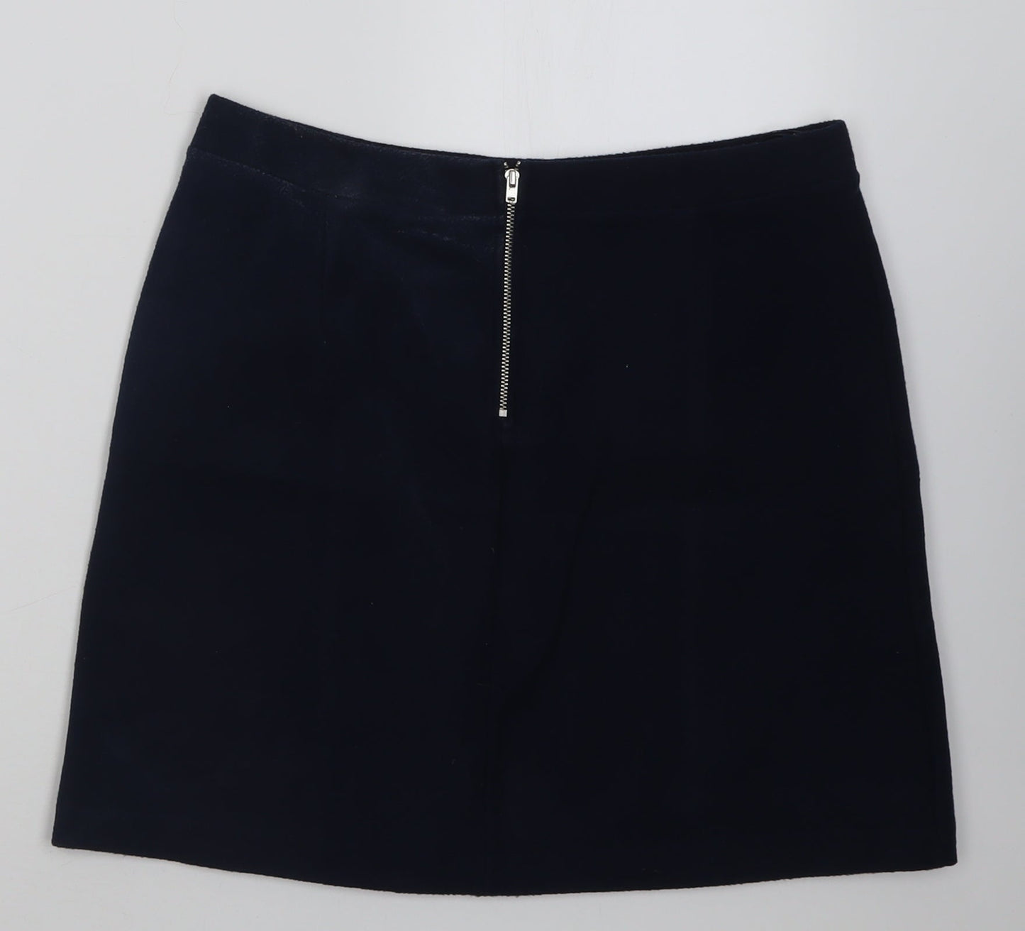 TU Womens Blue  Polyester A-Line Skirt Size 12   Zip