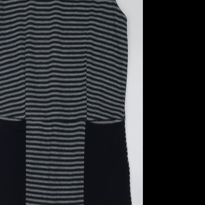 Tu Womens Blue Geometric Polyester A-Line  Size 12  Crew Neck Zip