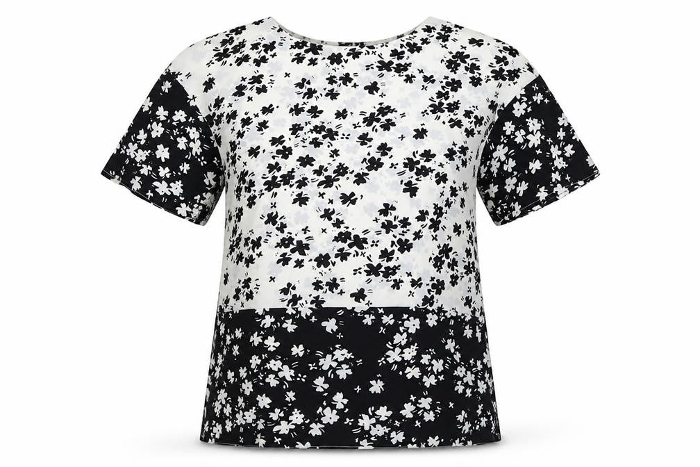 Lipsy Womens White Geometric Polyester Basic Blouse Size 10 Boat Neck