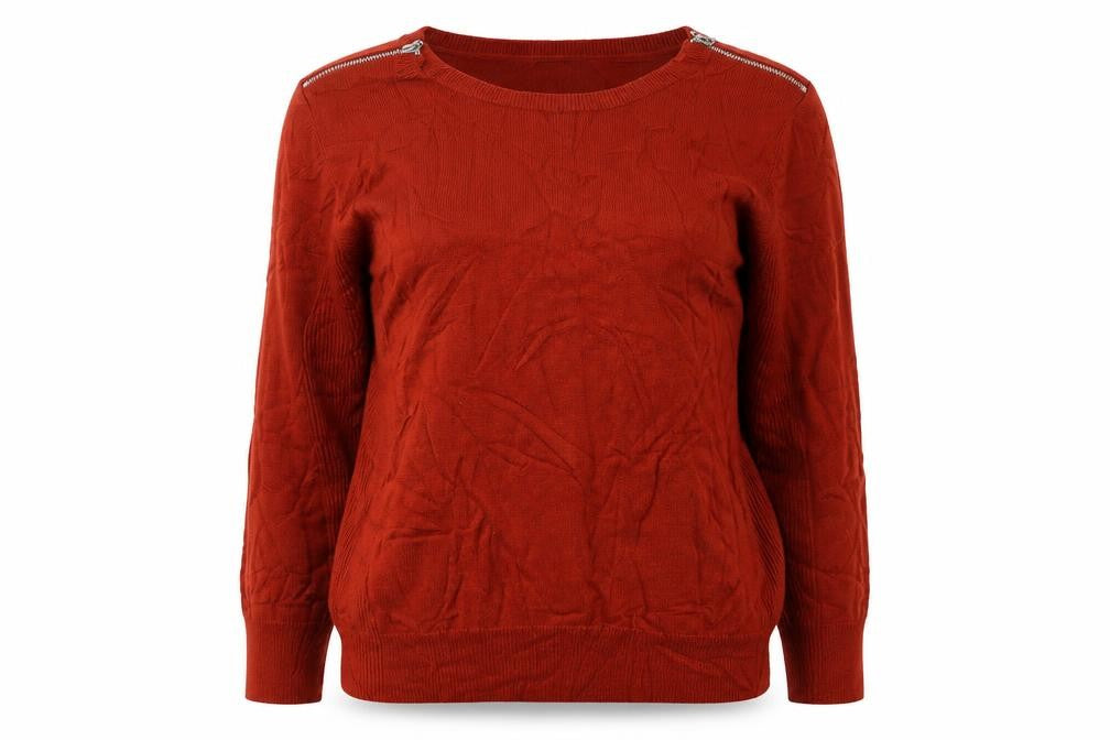 Red Herring Womens Brown Crew Neck  Viscose Pullover Jumper Size 14