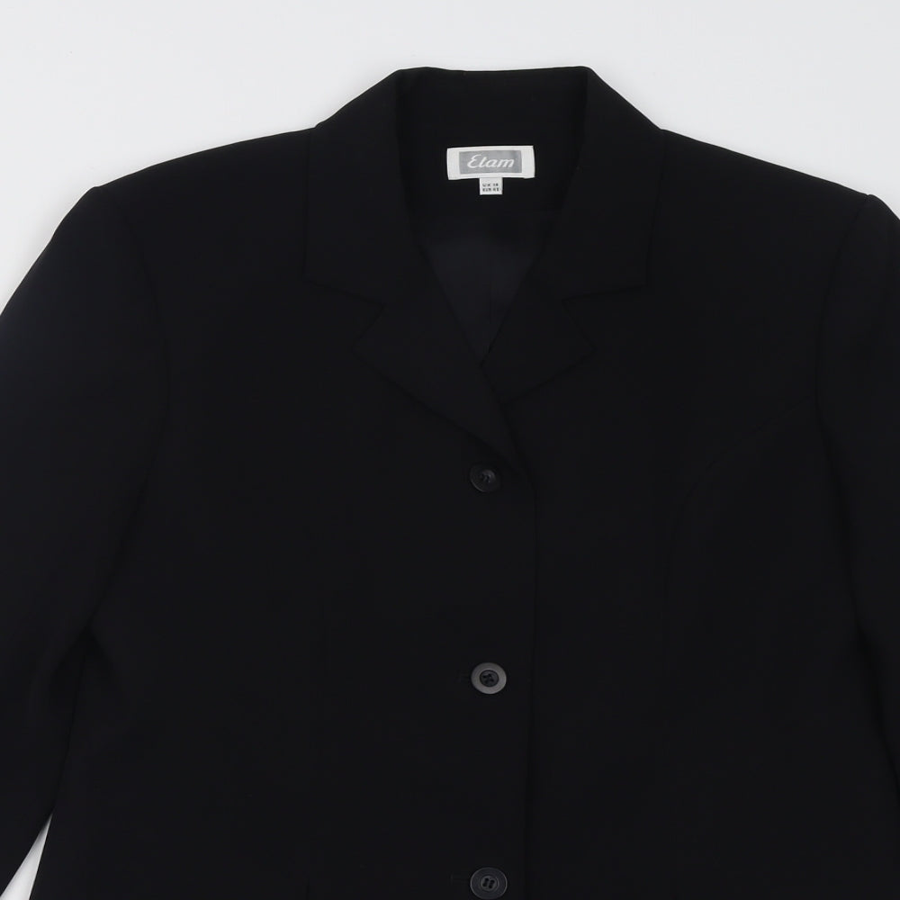 Etam Womens Black   Jacket Blazer Size 14  Button