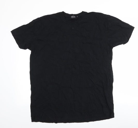 Boohoo Mens Black  Polyester  T-Shirt Size M Round Neck  - world tour