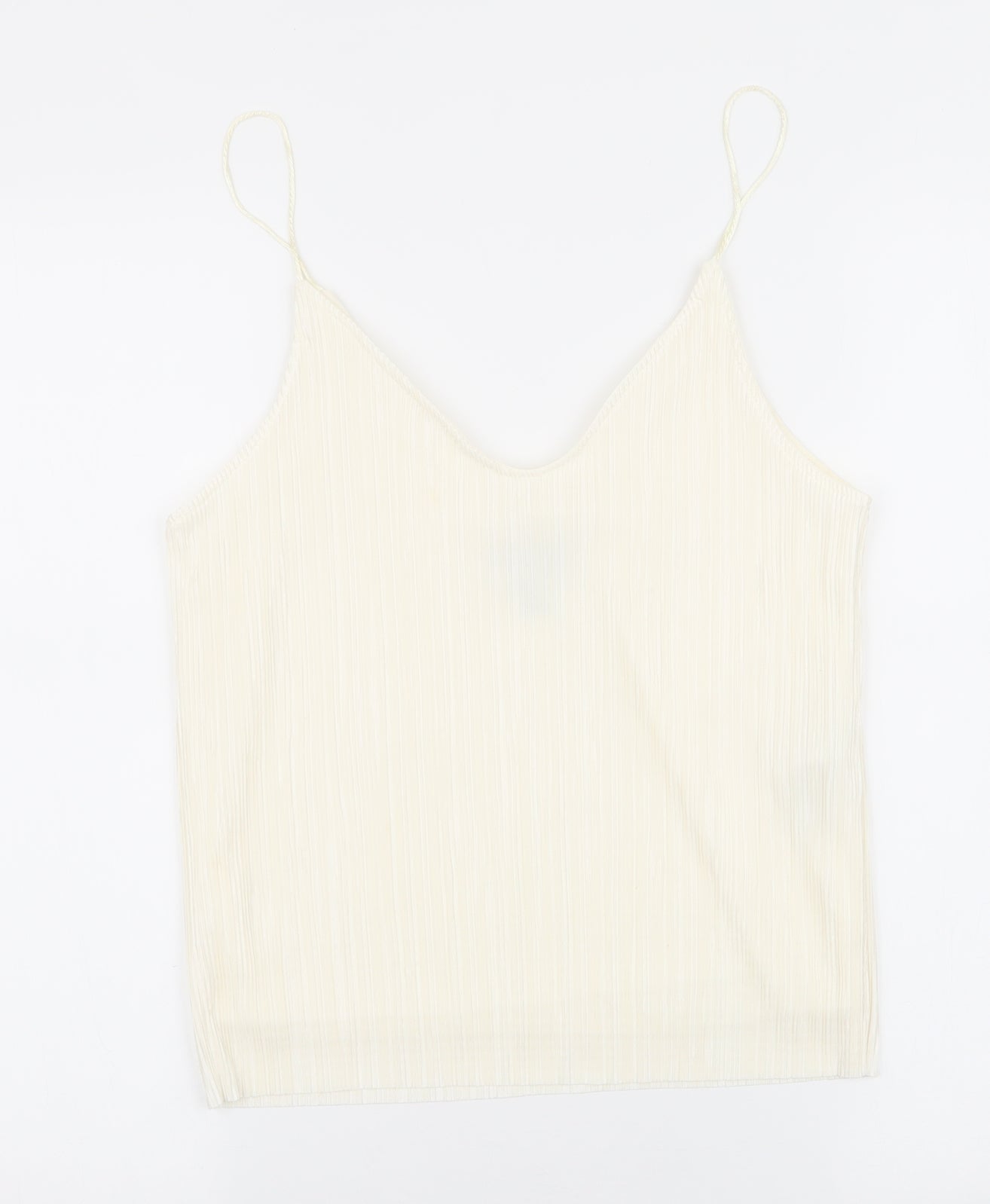 New Look Womens Ivory Striped Polyester Camisole Tank Size 10 V-Neck