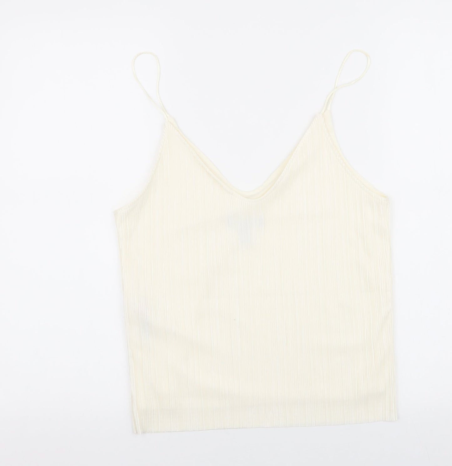 New Look Womens Ivory Striped Polyester Camisole Tank Size 10 V-Neck