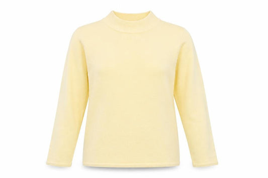 Bonmarché Womens Yellow High Neck Acrylic Pullover Jumper Size M