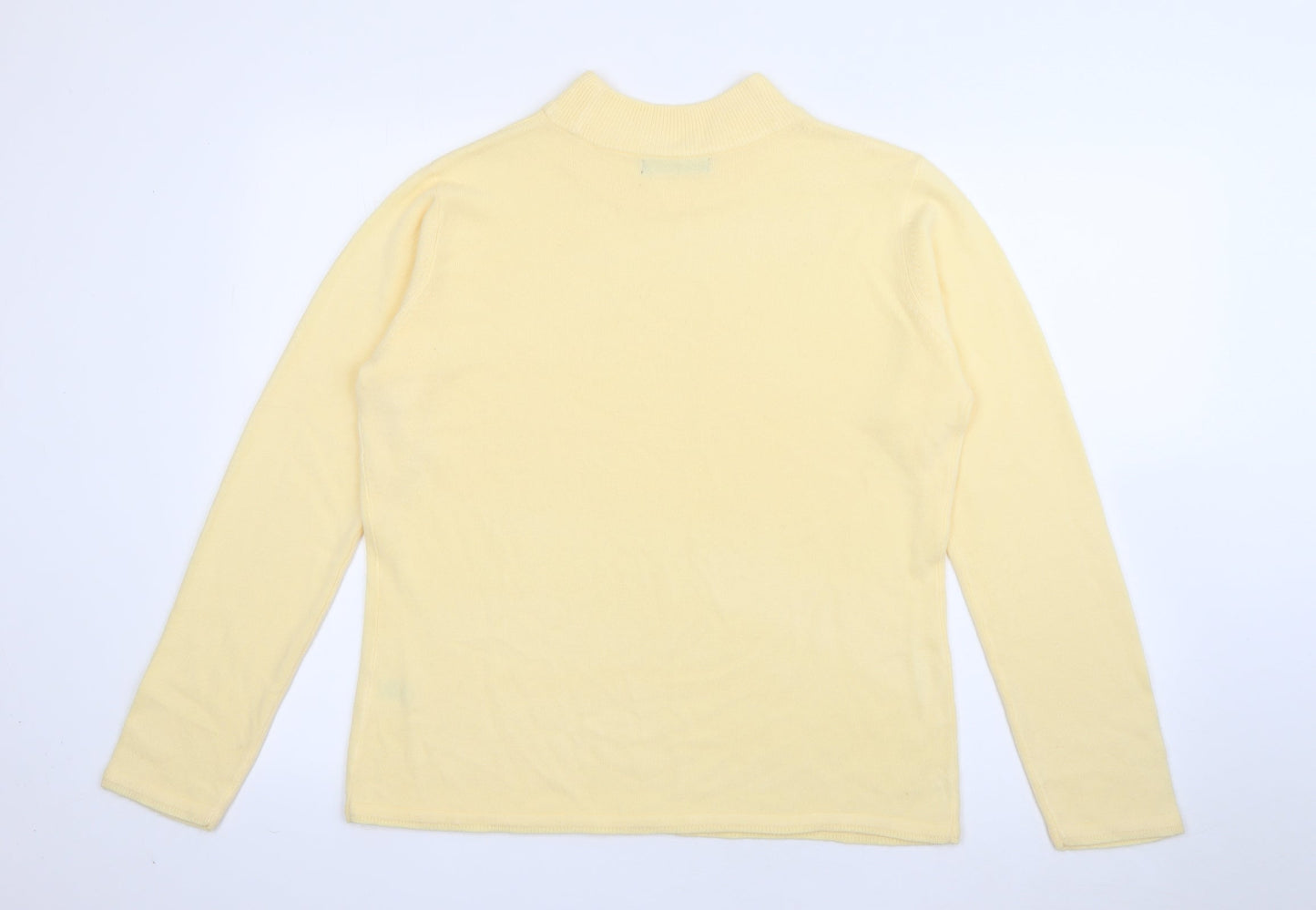 Bonmarché Womens Yellow High Neck  Acrylic Pullover Jumper Size M