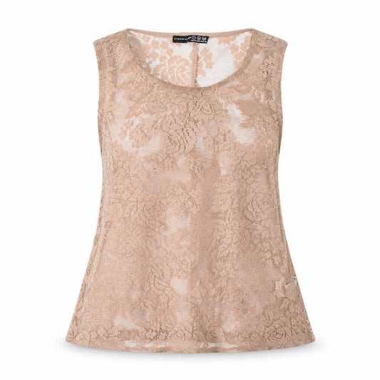 Atmosphere Womens Beige Floral Polyester Basic Tank Size 6 Round Neck