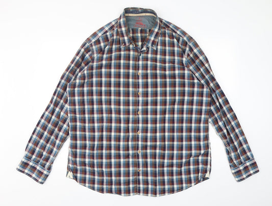 Colours & Sons Mens Multicoloured Check Polyester  Button-Up Size XL Collared Button