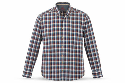 Colours & Sons Mens Multicoloured Check Polyester  Button-Up Size XL Collared Button