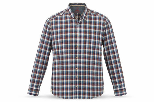 Colours & Sons Mens Multicoloured Check Polyester  Button-Up Size XL Collared Button