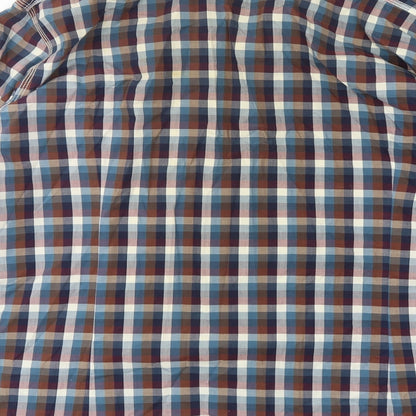 Colours & Sons Mens Multicoloured Check Polyester  Button-Up Size XL Collared Button