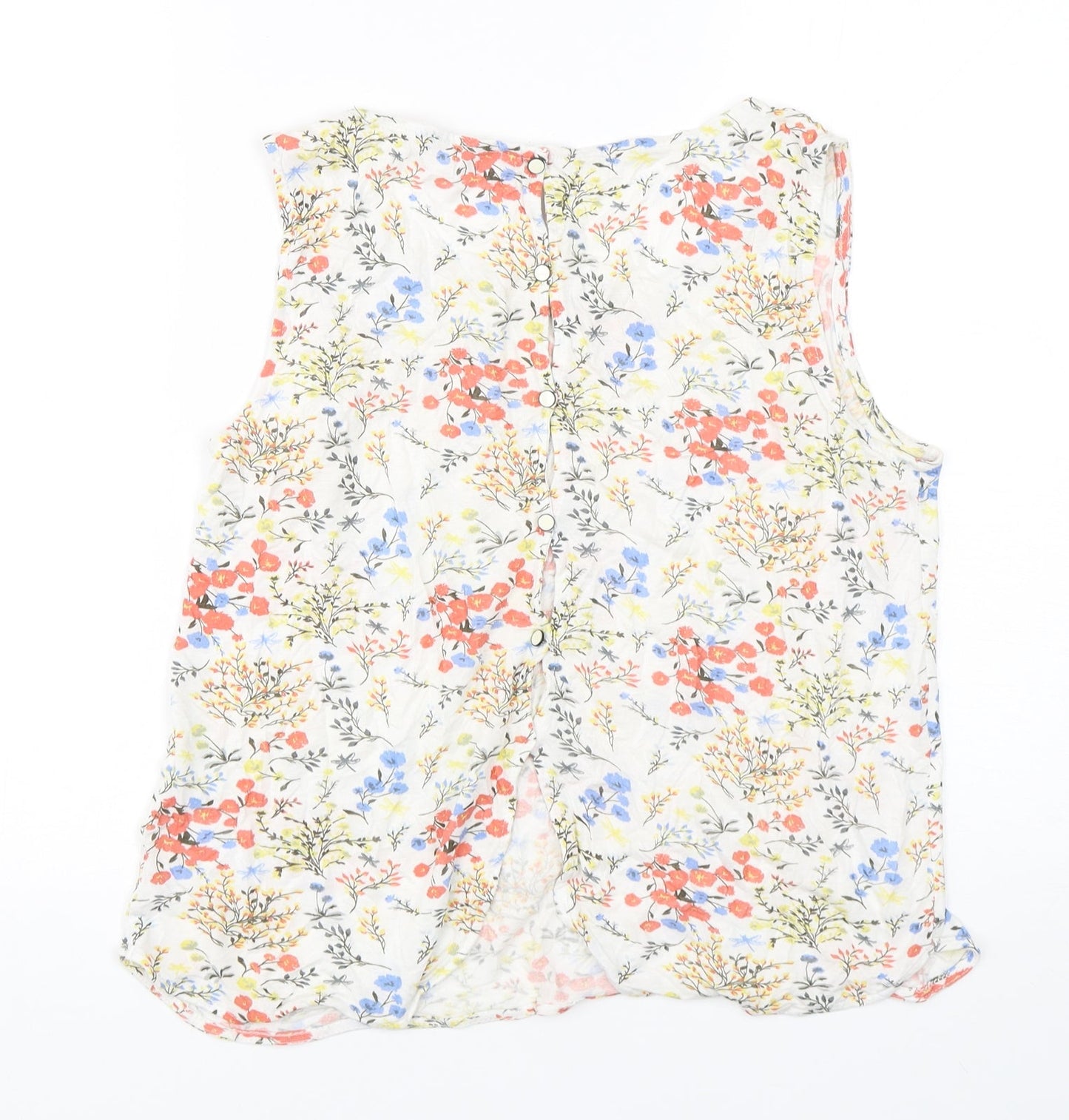 Tom Tailor  Womens Multicoloured Floral Viscose Basic Tank Size S Round Neck
