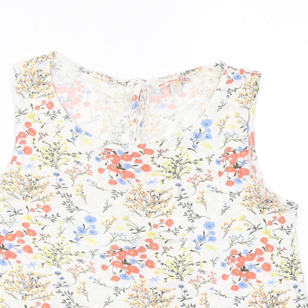 Tom Tailor  Womens Multicoloured Floral Viscose Basic Tank Size S Round Neck
