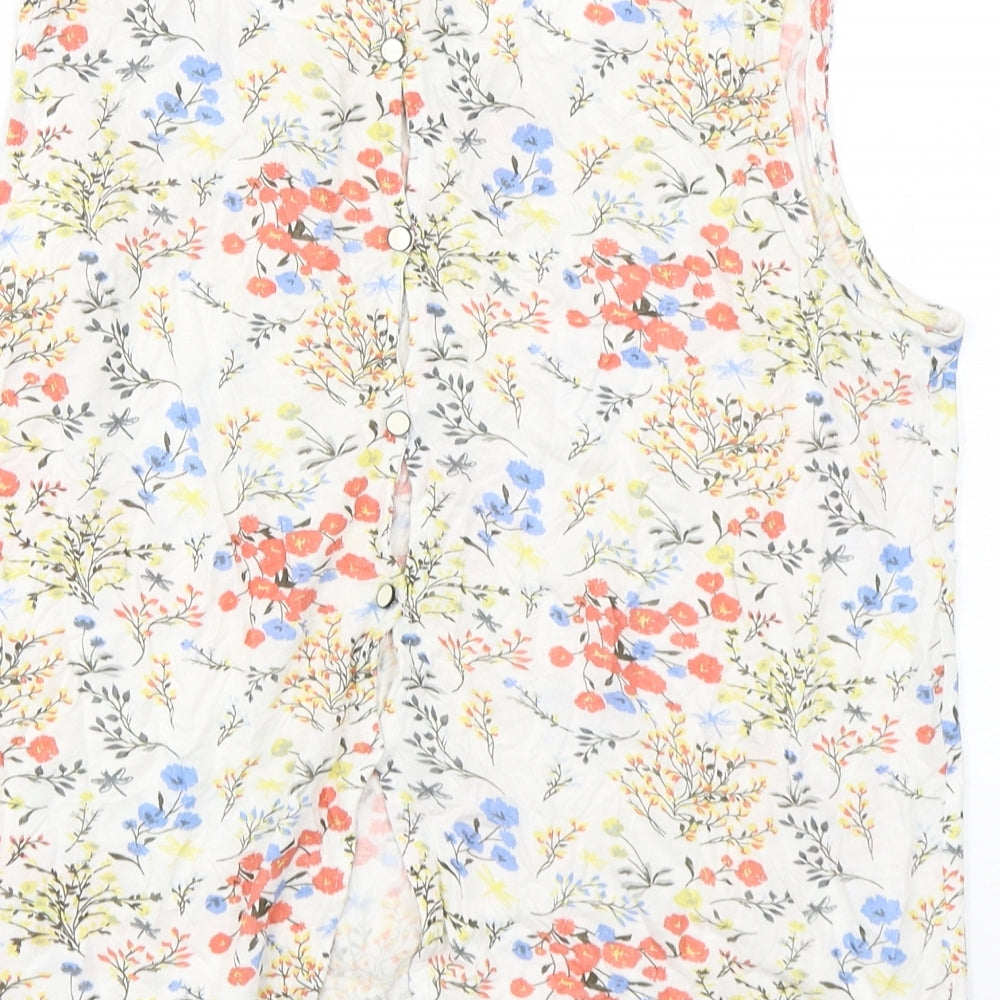 Tom Tailor  Womens Multicoloured Floral Viscose Basic Tank Size S Round Neck
