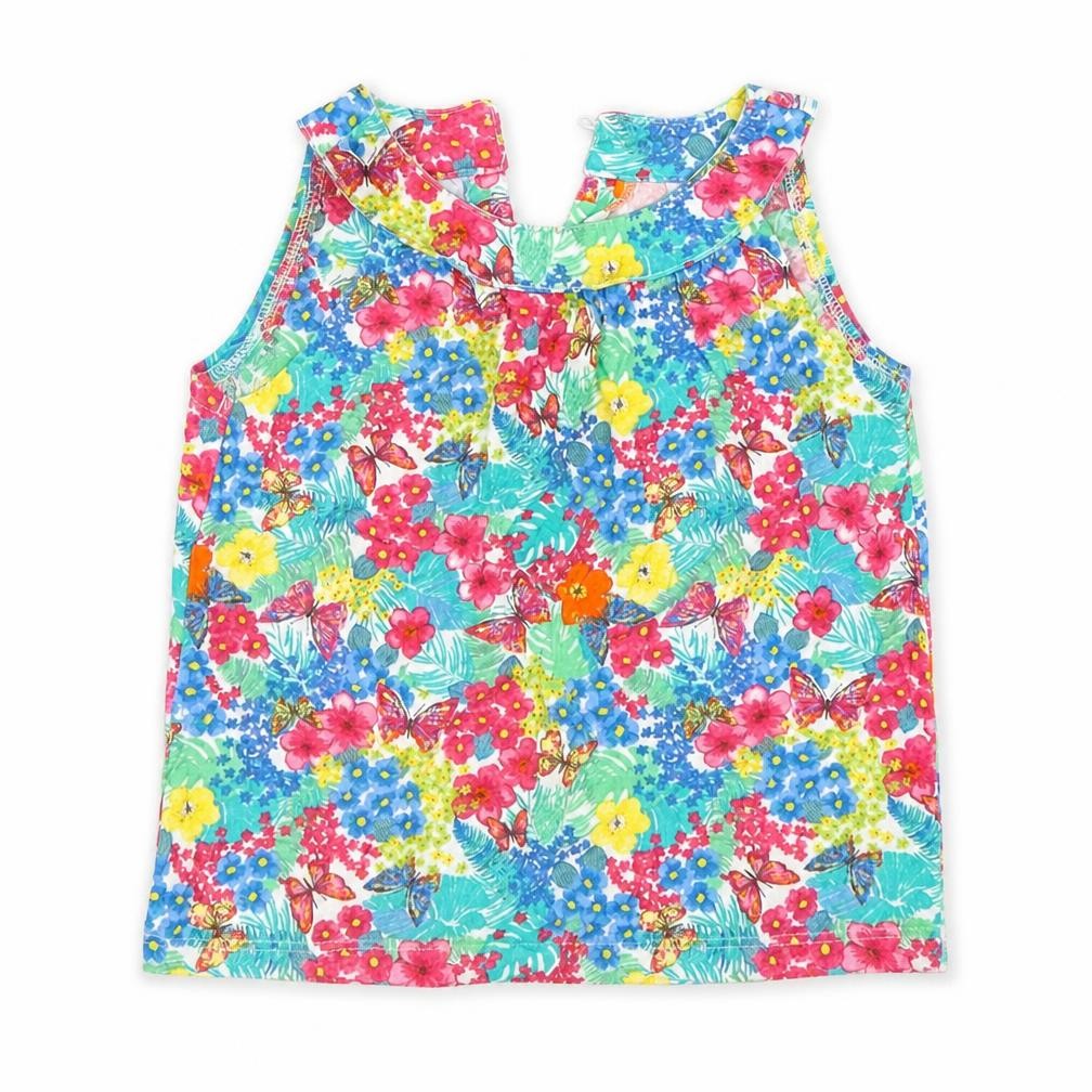 Mothercare Girls Multicoloured Floral Cotton Basic Tank Size 5 Years Round Neck Pullover