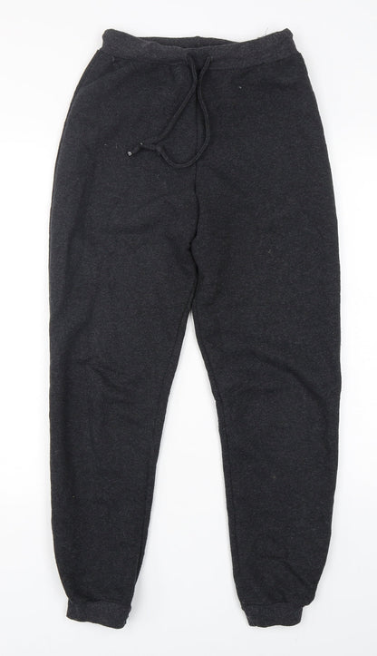PRETTYLITTLETHING Womens Grey  Cotton Sweatpants Trousers Size 6 L30 in Regular
