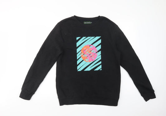 Urban Threads Womens Black  Cotton Pullover Sweatshirt Size M  Pullover