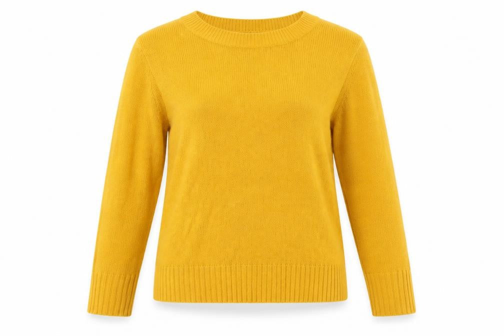 H&M Womens Yellow Crew Neck  Acrylic Pullover Jumper Size S