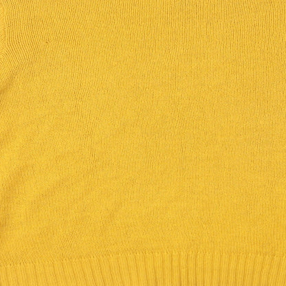 H&M Womens Yellow Crew Neck  Acrylic Pullover Jumper Size S