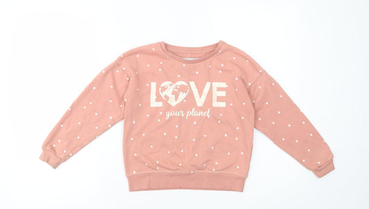 Primark Girls Pink Polka Dot Cotton Pullover Sweatshirt Size 7-8 Years  Pullover - Love Your Planet