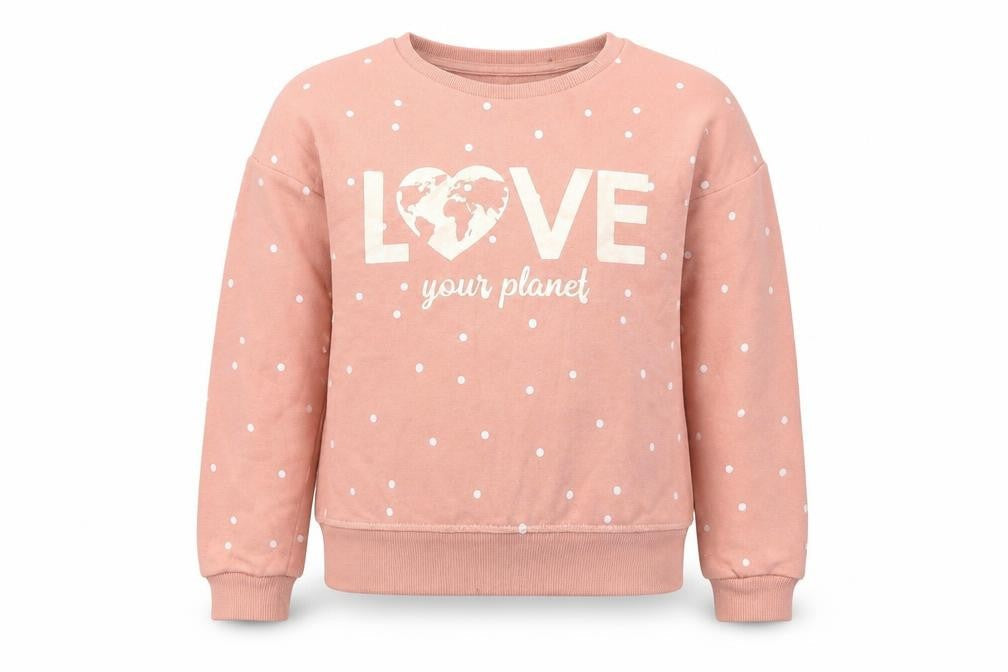 Primark Girls Pink Polka Dot Cotton Pullover Sweatshirt Size 7-8 Years  Pullover - Love Your Planet