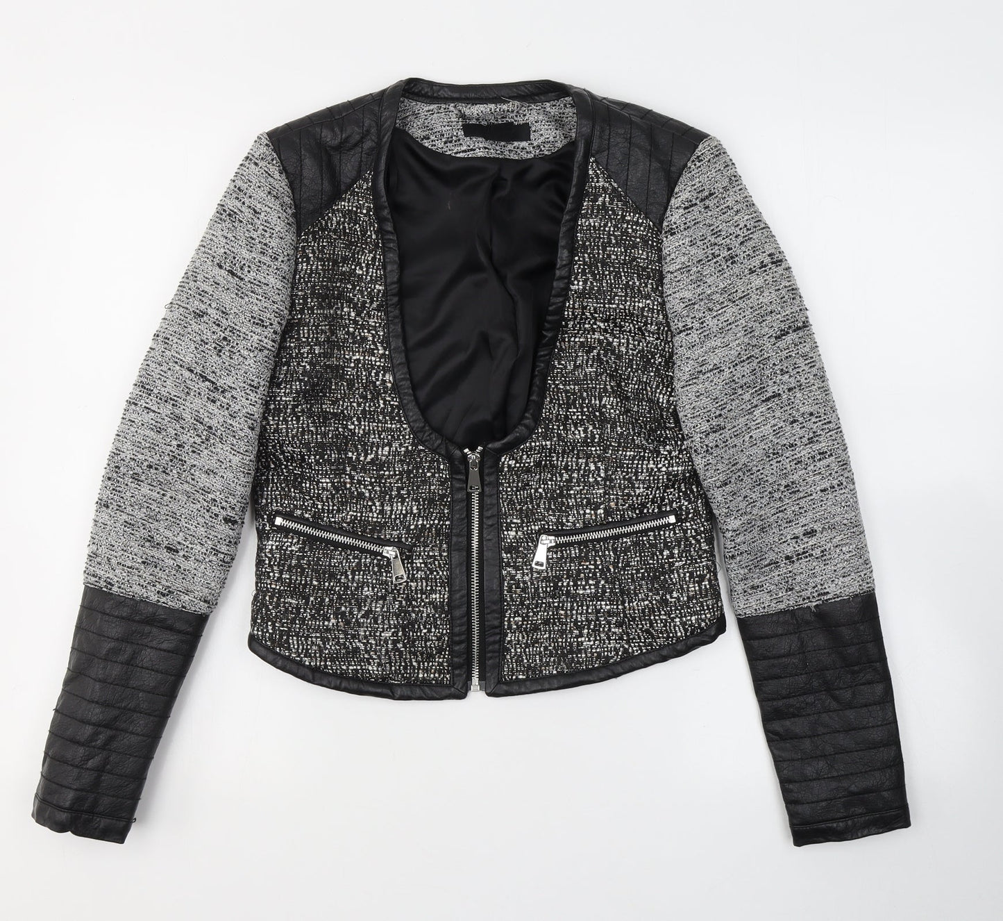 H&M Womens Black   Jacket  Size 4  Zip