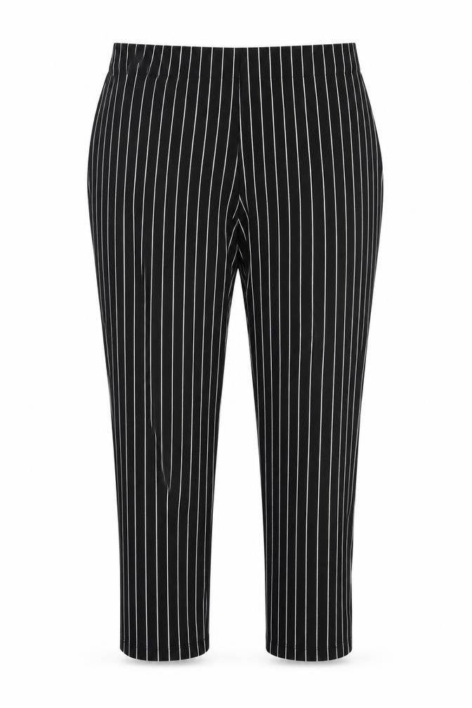 Zara Womens Black Striped Polyester Trousers  Size XL L27 in Regular