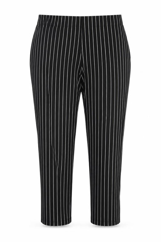 Zara Womens Black Striped Polyester Trousers  Size XL L27 in Regular