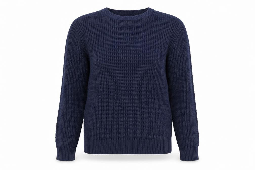 Mango Womens Blue Round Neck  Viscose Pullover Jumper Size S