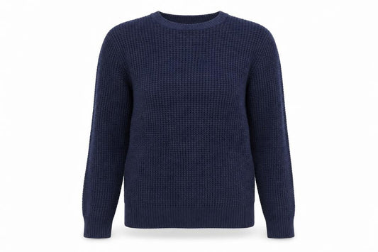 Mango Womens Blue Round Neck  Viscose Pullover Jumper Size S
