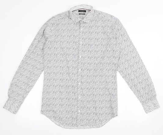 Autograph Mens White  Cotton  Button-Up Size 15 Collared Button