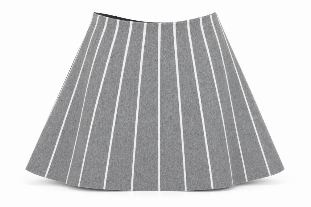 Cynthia Rowley Womens Grey Striped Cotton Flare Skirt Size S