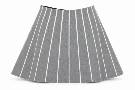 Cynthia Rowley Womens Grey Striped Cotton Flare Skirt Size S