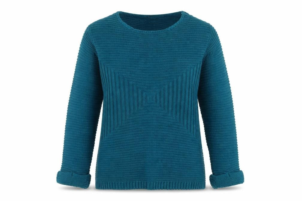 IY Womens Blue Scoop Neck  Acrylic Pullover Jumper Size S