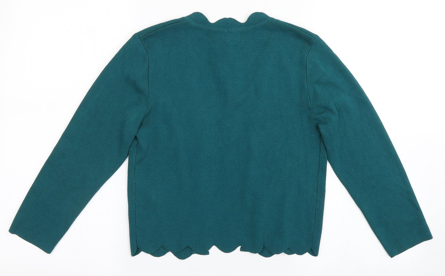 Soon Womens Green V-Neck  Viscose Shrug Jumper Size S
