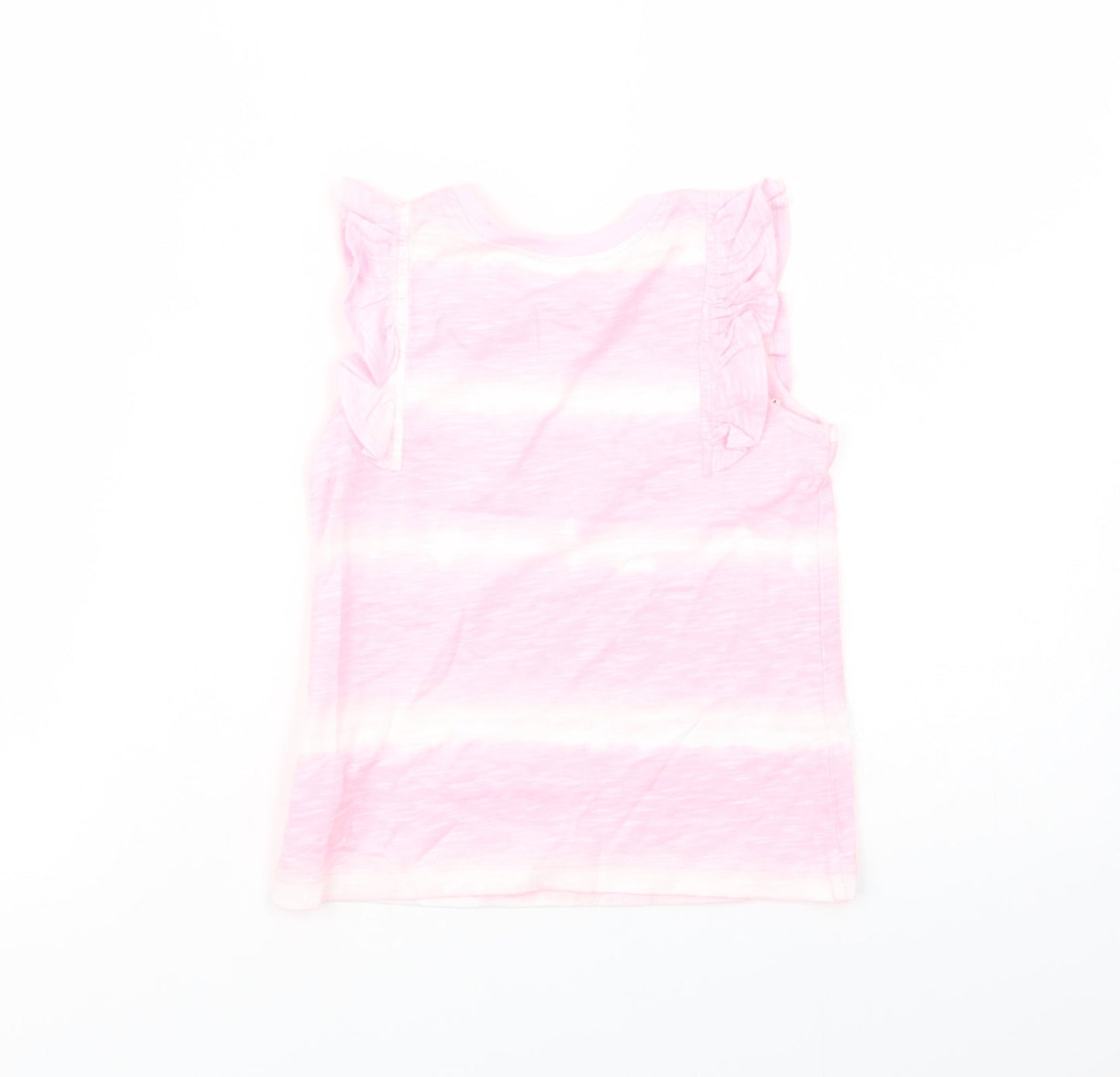 Dunnes Girls Pink Batik Cotton Basic Tank Size 4-5 Years Crew Neck Pullover
