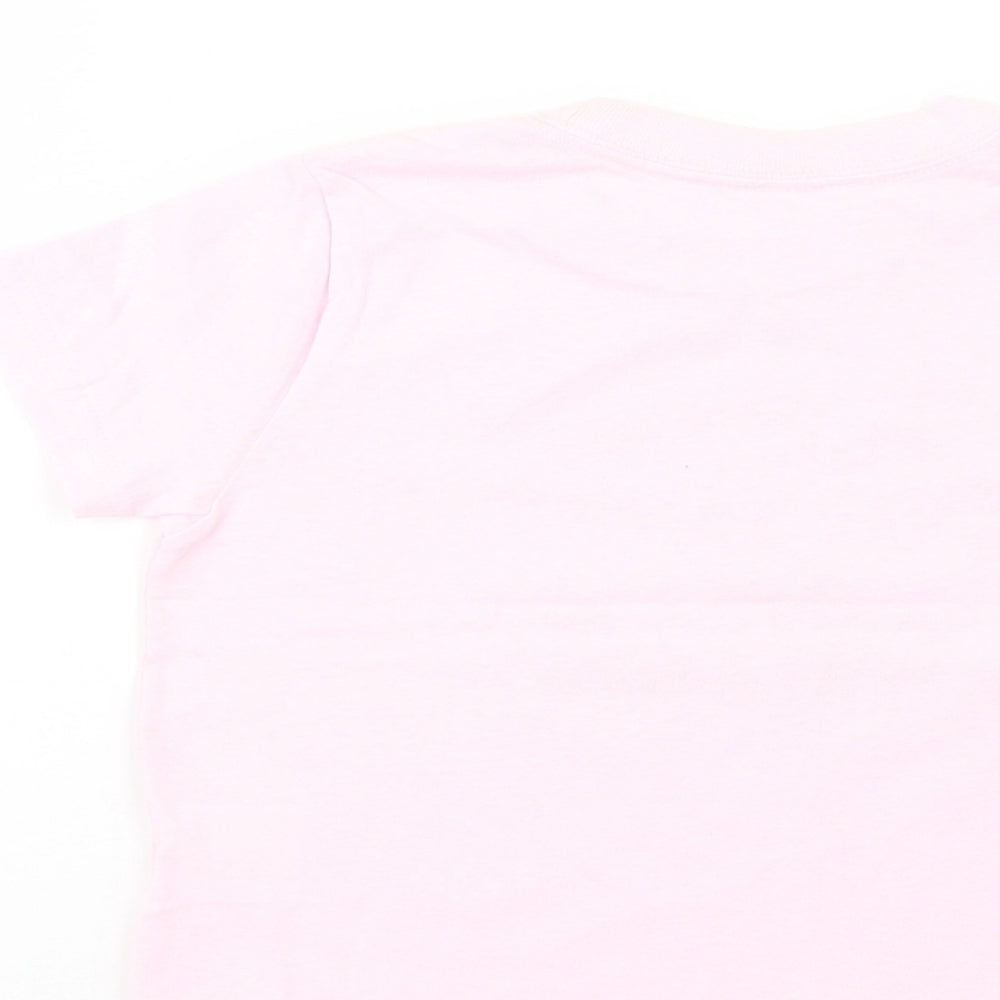 Rabbit Skins Girls Pink  Cotton Basic T-Shirt Size 4 Years Crew Neck Pullover - Cruisin'