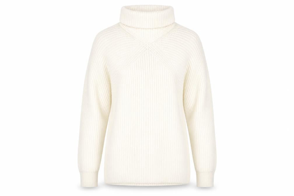 Topshop Womens Ivory Roll Neck  Acrylic Pullover Jumper Size 6