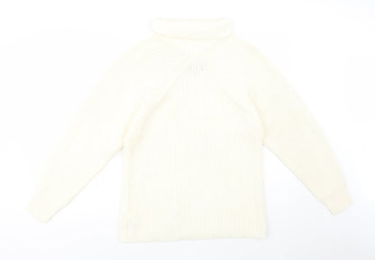 Topshop Womens Ivory Roll Neck  Acrylic Pullover Jumper Size 6