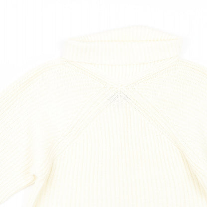 Topshop Womens Ivory Roll Neck  Acrylic Pullover Jumper Size 6