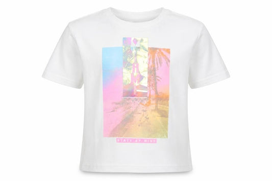 Next Girls White  Cotton Basic T-Shirt Size 3 Years Crew Neck Pullover - Miami