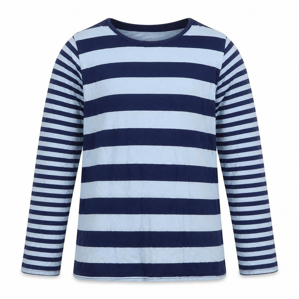 NEXT Girls Blue Striped Cotton Basic T-Shirt Size 11 Years Round Neck Pullover