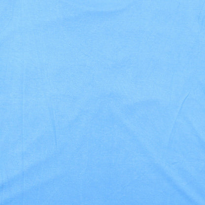 Mudflower Womens Blue  Polyester Basic T-Shirt Size L Round Neck